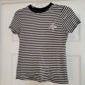 Blackcraft striped pentagram goth shirt